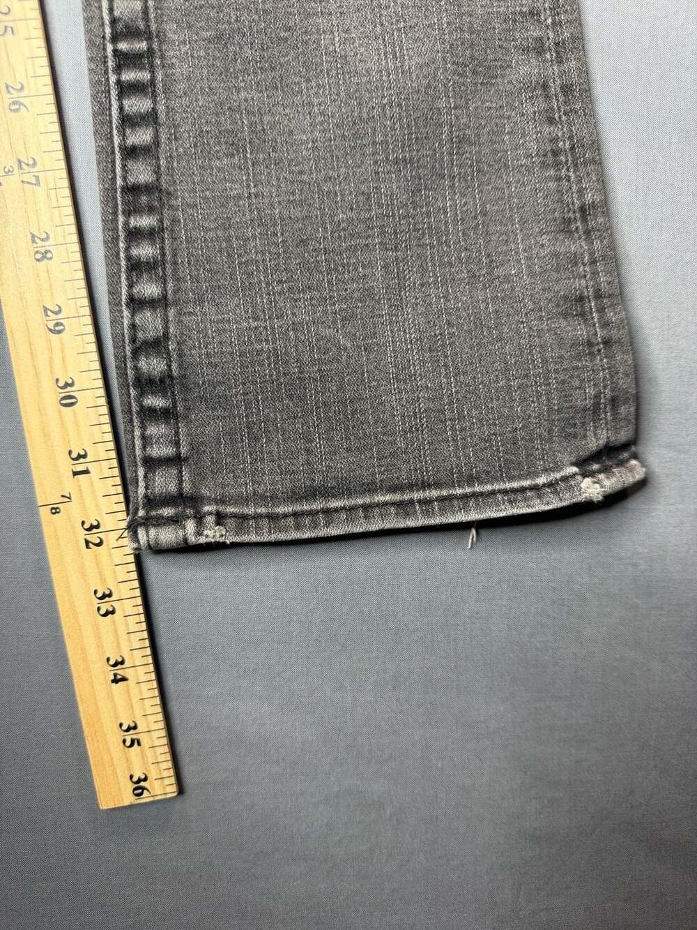 True Religion Billy Tour Grey Flap Pocket Flare Denim Jeans Size 28 Made in USA - Picture 7 of 8